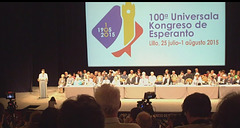 La 100-a UK Lille  2015 - solena ceremonio - parolas UEA-prezidanto Mark Fettes