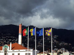 Fahnen im Wind (Portugal, Madeira, Europa, Funchal)
