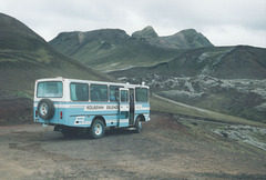 Kolbeinn Erlendsson’s Mercedes-Benz coach R 364 on the F225 road in the Krokagiljabrun region of Iceland’s central highlands - 22 July 2002 (491-14)