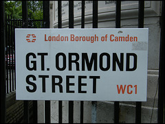 Great Ormond Street sign