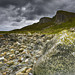 Storm clouds over the rocky cliffs of Garrafad near Staffin Slipway - Isle of Skye