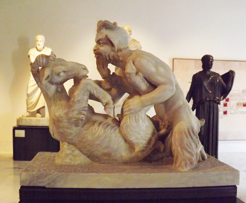 Pan and Goat Sculpture from the Villa dei Papiri in the Naples Archaeological Museum, June 2013