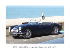 1959 MGA convertible Seaford 18 7 2022