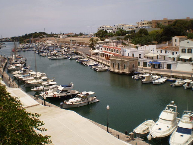 Ciutadella's narrow harbour.