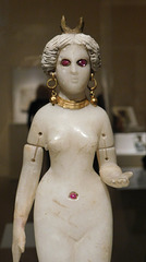 Detail of a Statuette of a Standing Nude Goddess in the Metropolitan Museum of Art, June 2019