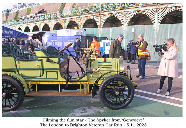 Filming the film star  - Brighton - Veteran Car Run - 5 11 2023