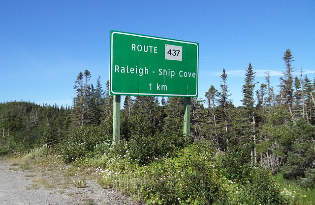 Route 437 / sortie Raleigh - Ship Cove