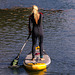 Stand up paddle, woman blonde