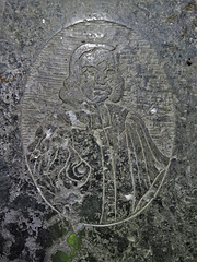 rousham church, oxon (13) portrait detail of tomb of rev. robert cowcher +1716