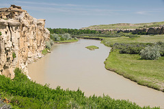 wall along the Milk River