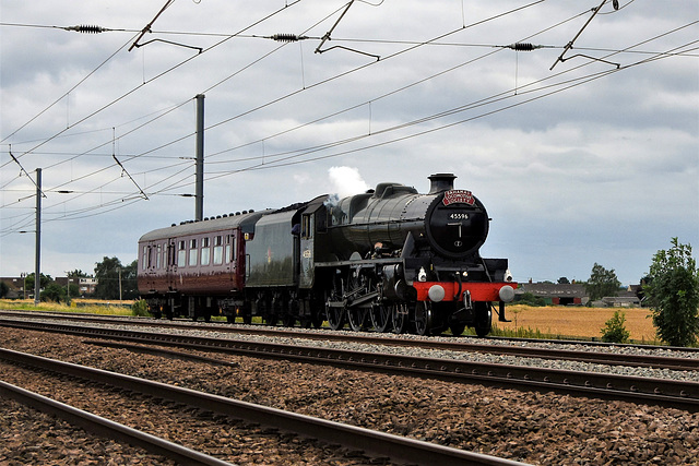 Locomotive 45596 'Bahamas' on its way to Nene Valley Railway where it will be in action for the next few weeks.