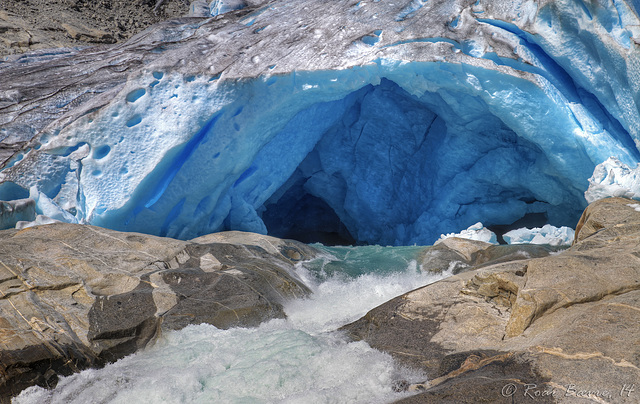 River exit on Nigardsbreen glacier.
