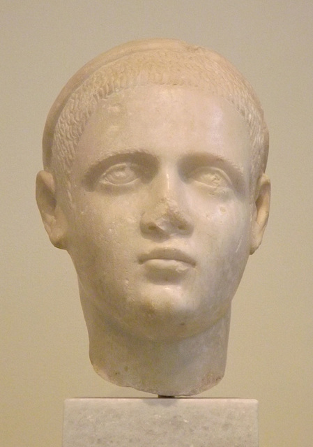 Portrait Head of an Ephebe from Melos in the National Archaeological Museum of Athens, May 2014