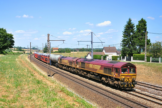 Doublette de Class 66 en Bourgogne