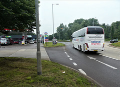 Worthing Coaches (National Express owned) XW5611 (BU18 OSM) on the A11 at Barton Mills - 3 Jul 2021 (P1080956)