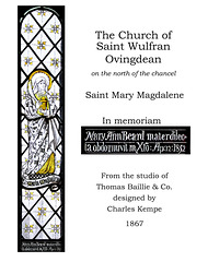 Ovingdean, Saint Wulfran - Saint Mary Magdalene - a memorial to Mary Ann Beard - by Charles Kempe at T Baillie & Co