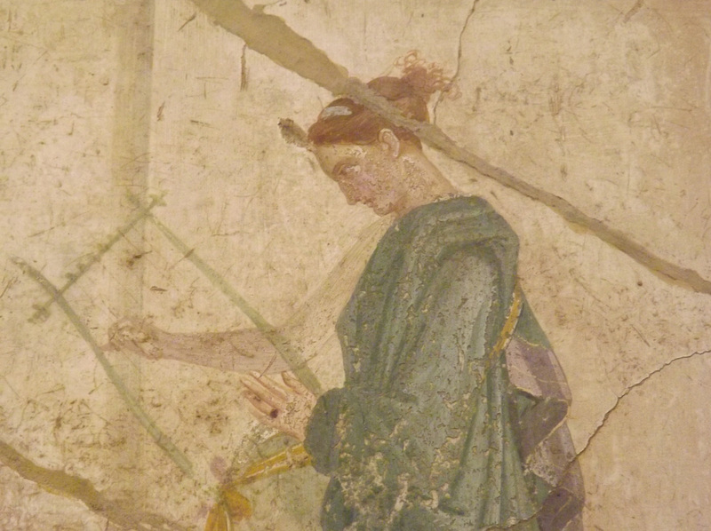 Detail of the Pan on Flute with Nymphs Wall Painting in the Naples Archaeological Museum, July 2012