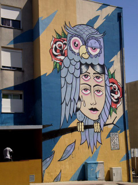 The 6 eyes mural, by Miguel Brum.