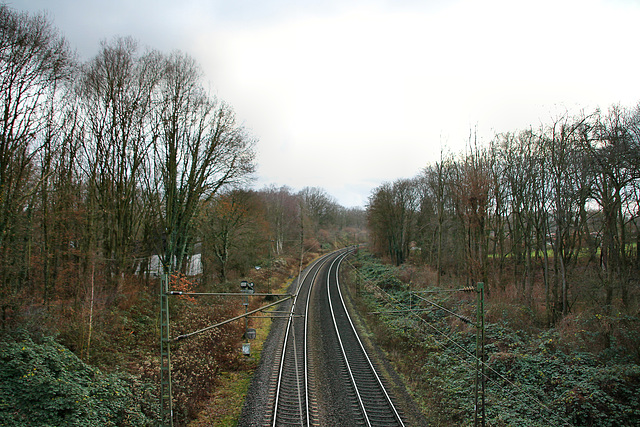 Blick auf die Bahnstrecke Dortmund–Soest (Holzwickede) / 25.12.2020