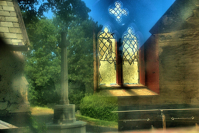 Looking In, Reflecting Out. Derelict Chapel. Wallsend Cemetery