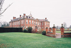 Hanbury Hall, Worcestershire on a wet and windy day