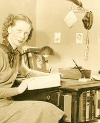 Sargent Student Studying, ca. 1930s (Cropped)