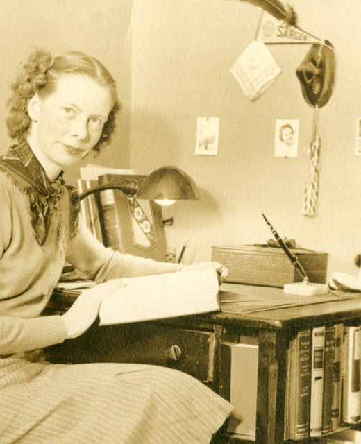 Sargent Student Studying, ca. 1930s (Cropped)