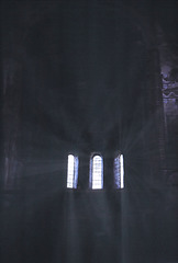 Inside the church darkness