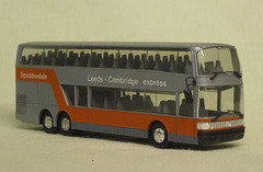 A model Setra in Spoddendale livery