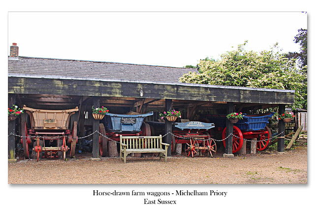 Horse-drawn waggons - Michelham Priory - 15.6.2016