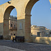 Malta, Valetta through Arches of Upper Barrakka Gardens