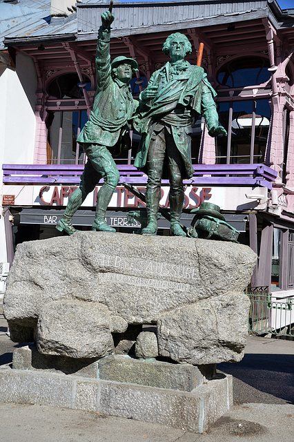 Denkmal zur Erstbesteigung des Mont Blanc in Chamonix