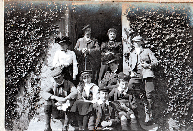 Col Forbes and family at Rothimay Castle, Moray, Scotland 1901 (Demolished)