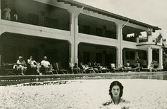 Woman and Gardenias in Swimming Pool, Hotel Ruiz Galindo, Fortín, Veracruz, Mexico (Detail Left)