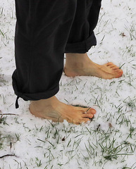 Füße im Schnee