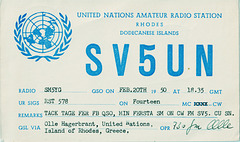 QSL SV5UN (1950)