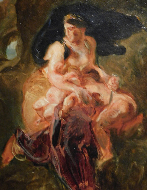 Detail of the Sketch of Medea About to Kill her Children by Delacroix in the Metropolitan Museum of Art, January 2019