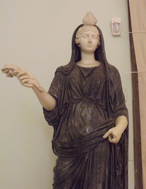 Detail of Fortuna-Isis Restored as Faustina the Younger as Ceres in the Naples Archaeological Museum, July 2012
