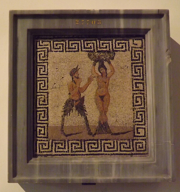 Pan and Amadriade Mosaic in the Naples Archaeological Museum, July 2012