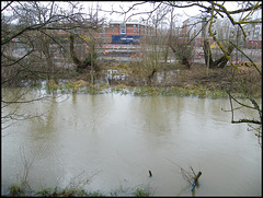 high water near the railway line