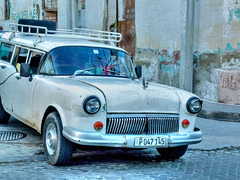 Vintage old car in the street of Santa Clara, Cuba