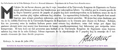 Invitletero Adenauer 1932, lettre d'invitation