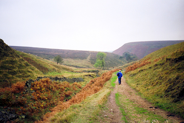 Footpath approaching Three Shires Head (scan from 1990)