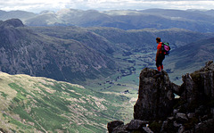 Standing above Great Langdale on Crinckle Crags