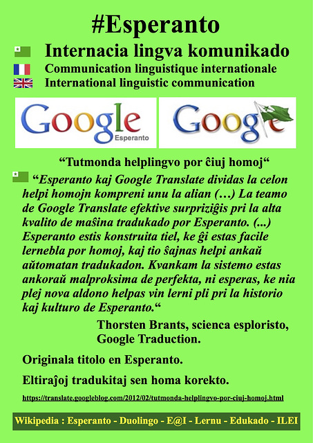 #Esperanto Google Translate EO