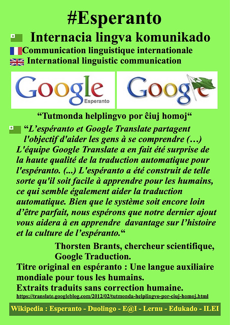 #Esperanto Google Translate FR
