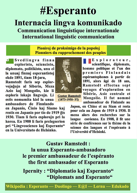 #Esperanto Gustav Ramstedt