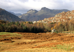 The Langdale Pikes from Elterwater Common
