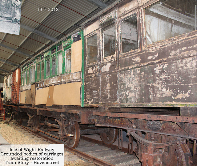 IWR carriage bodies for restoration Havenstreet 19 7 2018 d