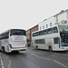 Ambassador Travel 305 (BV72 XFB) and A2B Group DD58 BUS (PN09 ENL) in Newmarket - 12 Dec 2023 (P1170156)